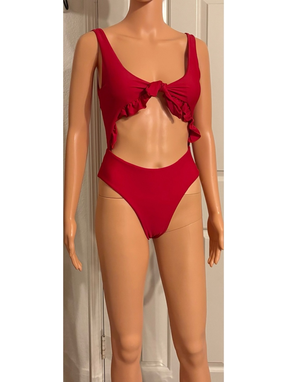 Zaful Red Ruffle Tie-Front Bikini Set - Only Worn Once